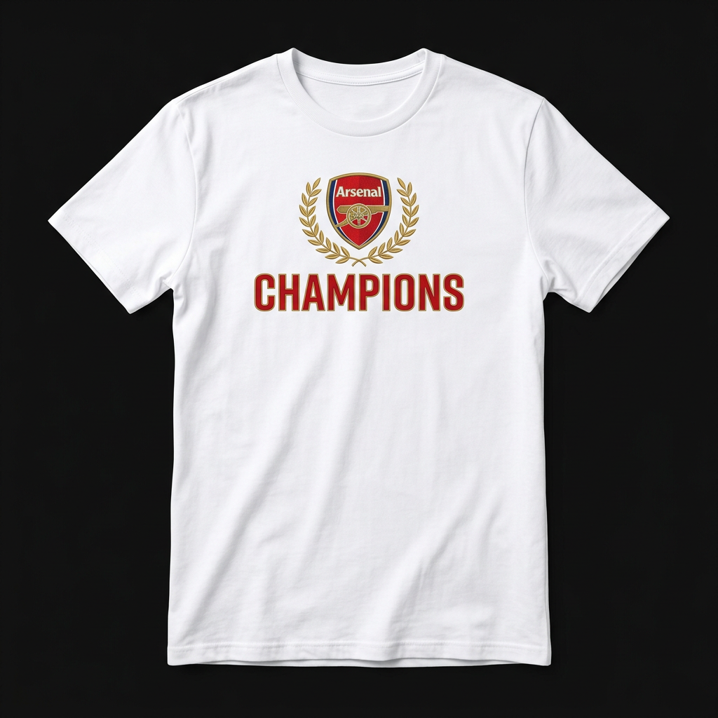 Arsenal club badge Champions white T-shirt