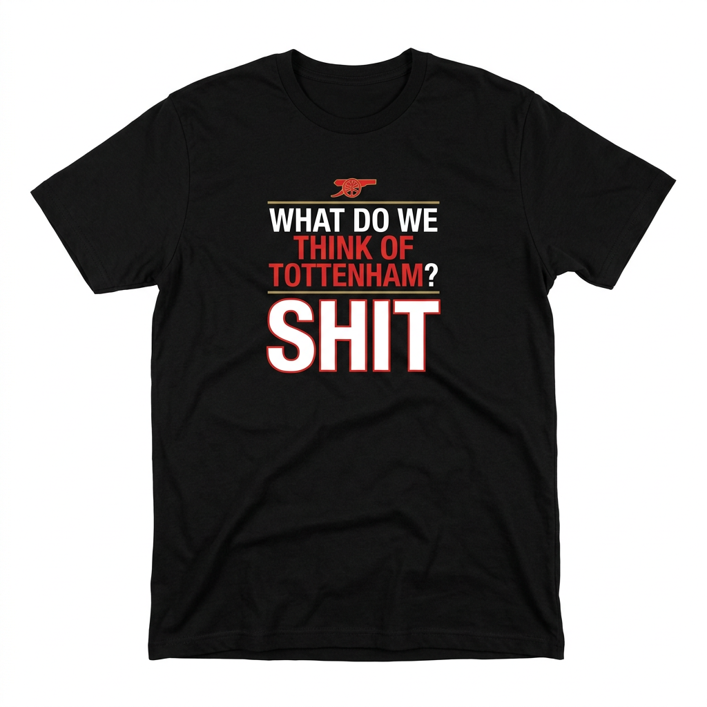 Arsenal What DO We Think of Tottenham SHIT black T-shirt