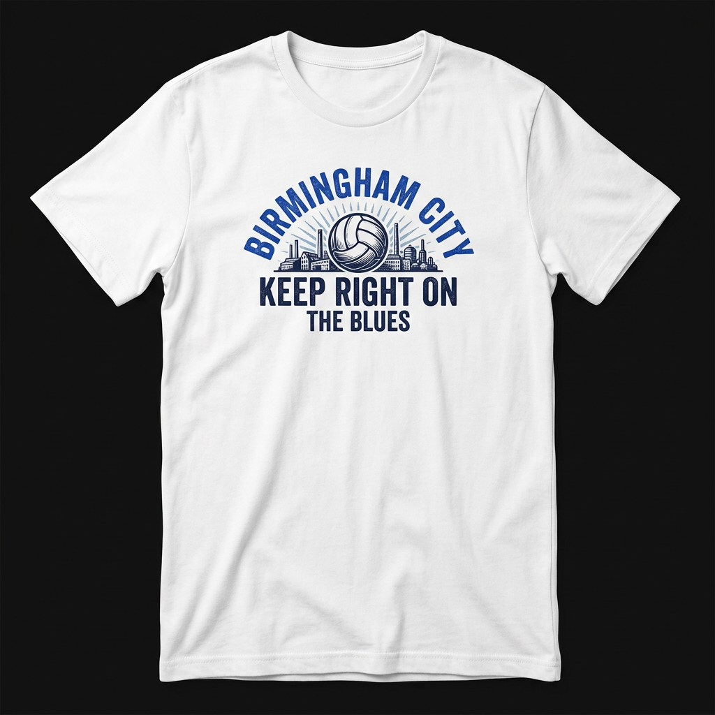 Birmingham City-inspired Keep Right On white T-shirt