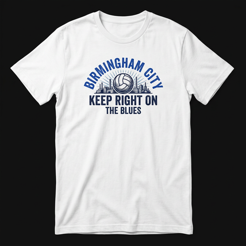 Birmingham City-inspired Keep Right On white T-shirt