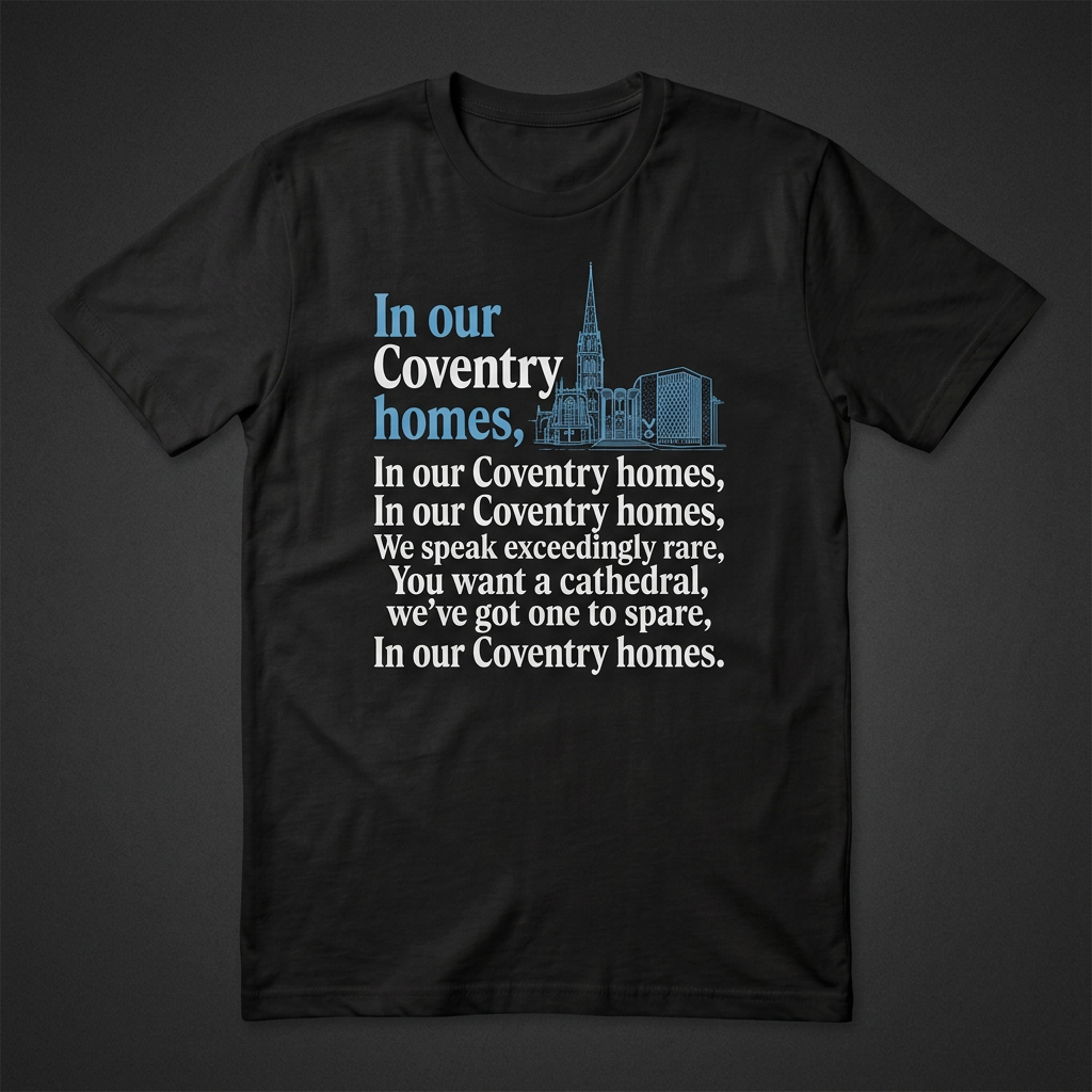Black Coventry Homes chant T-shirt mockup
