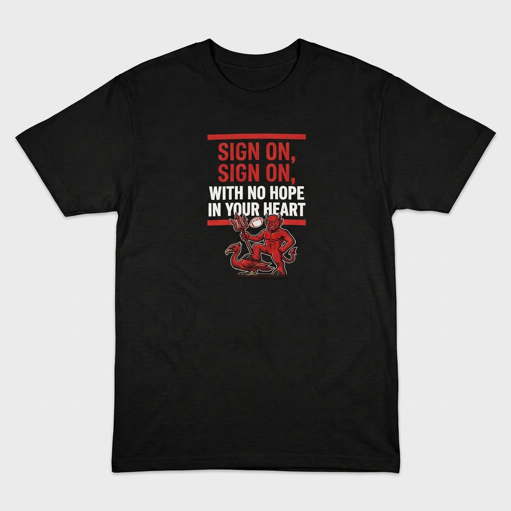 Black Sign On chant T-shirt with compact upper-chest design