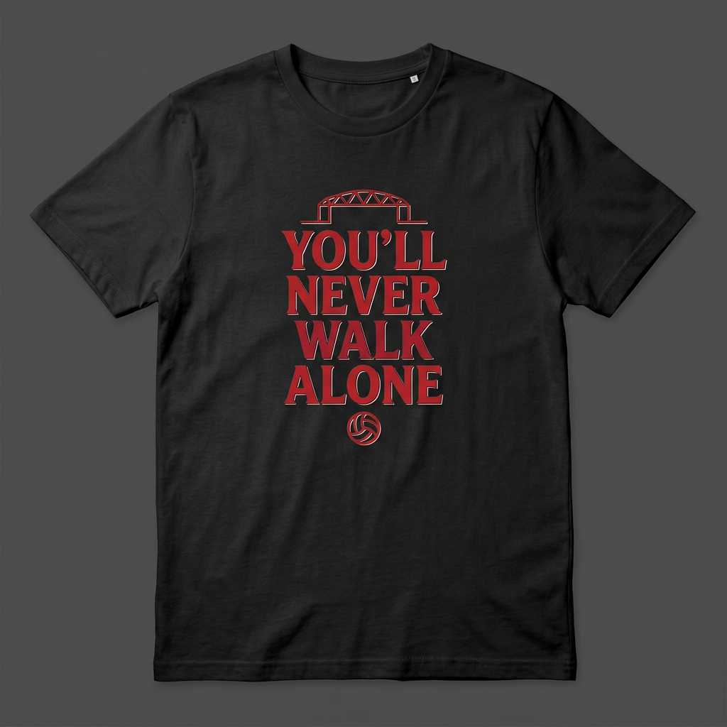 Black You’ll Never Walk Alone T-shirt mockup
