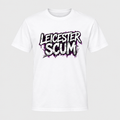 Leicester Scum Coventry City design printed on a white T-shirt