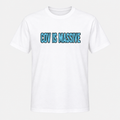 Sky-blue Cov Is Massive Coventry City design on a white T-shirt