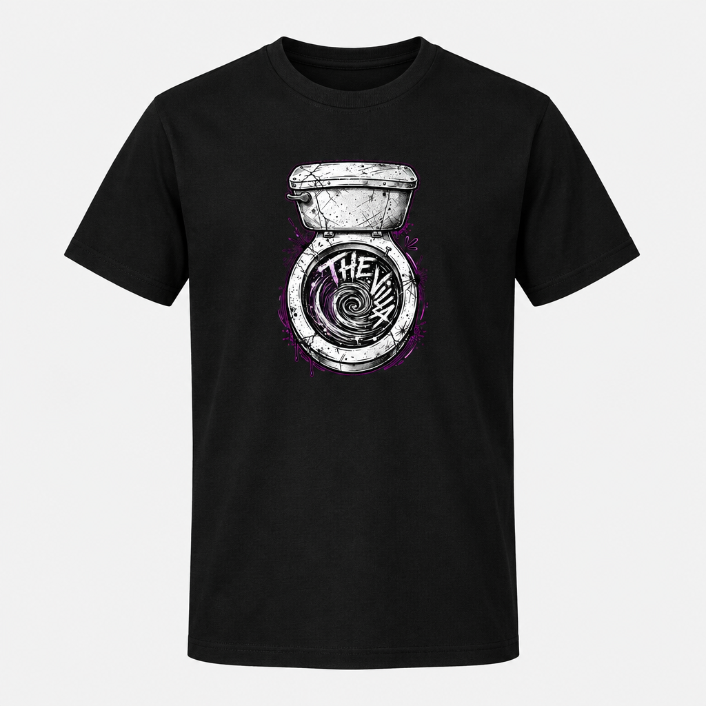 Villa Toilet Coventry City design on a black T-shirt