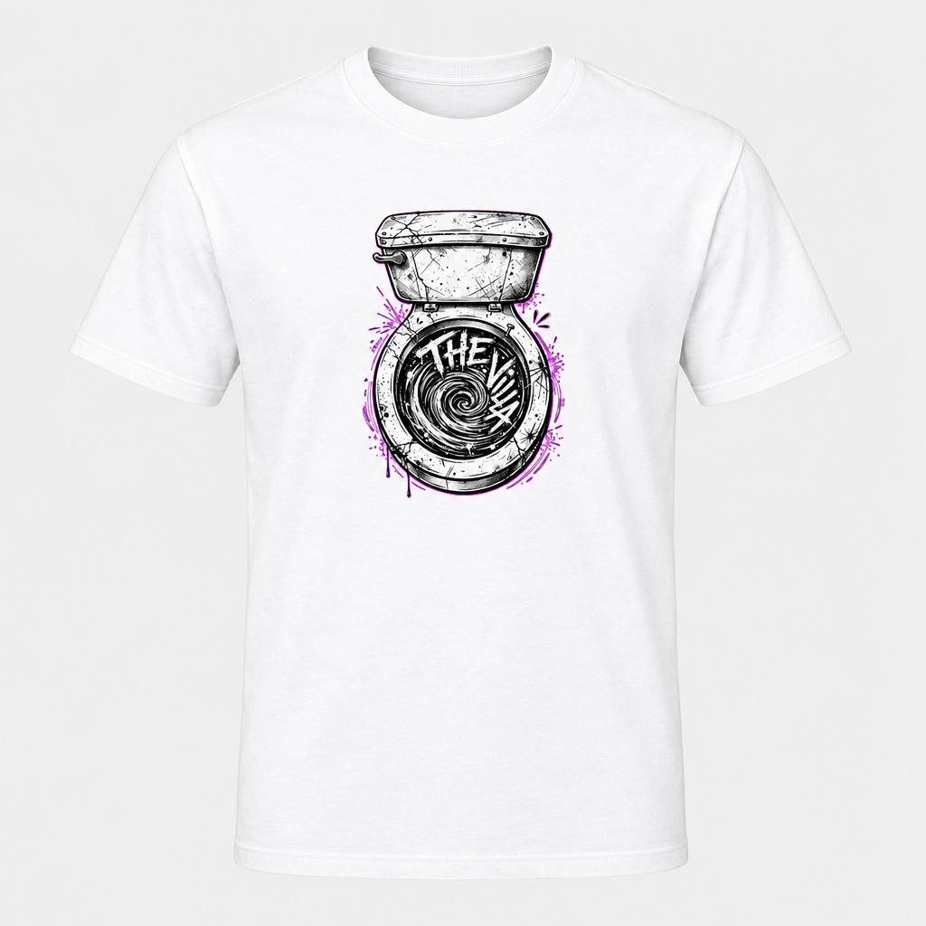 Villa Toilet Coventry City design on a white T-shirt