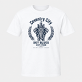Coventry City Elephant design printed on a white T-shirt