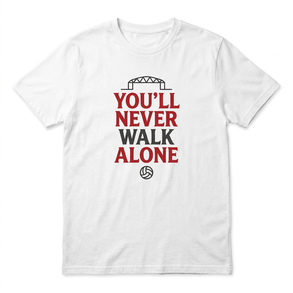 Liverpool-inspired You’ll Never Walk Alone T-shirt mockup
