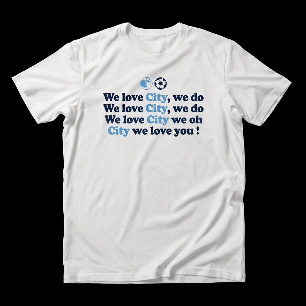 Man City chant T-shirt with corrected oh wording