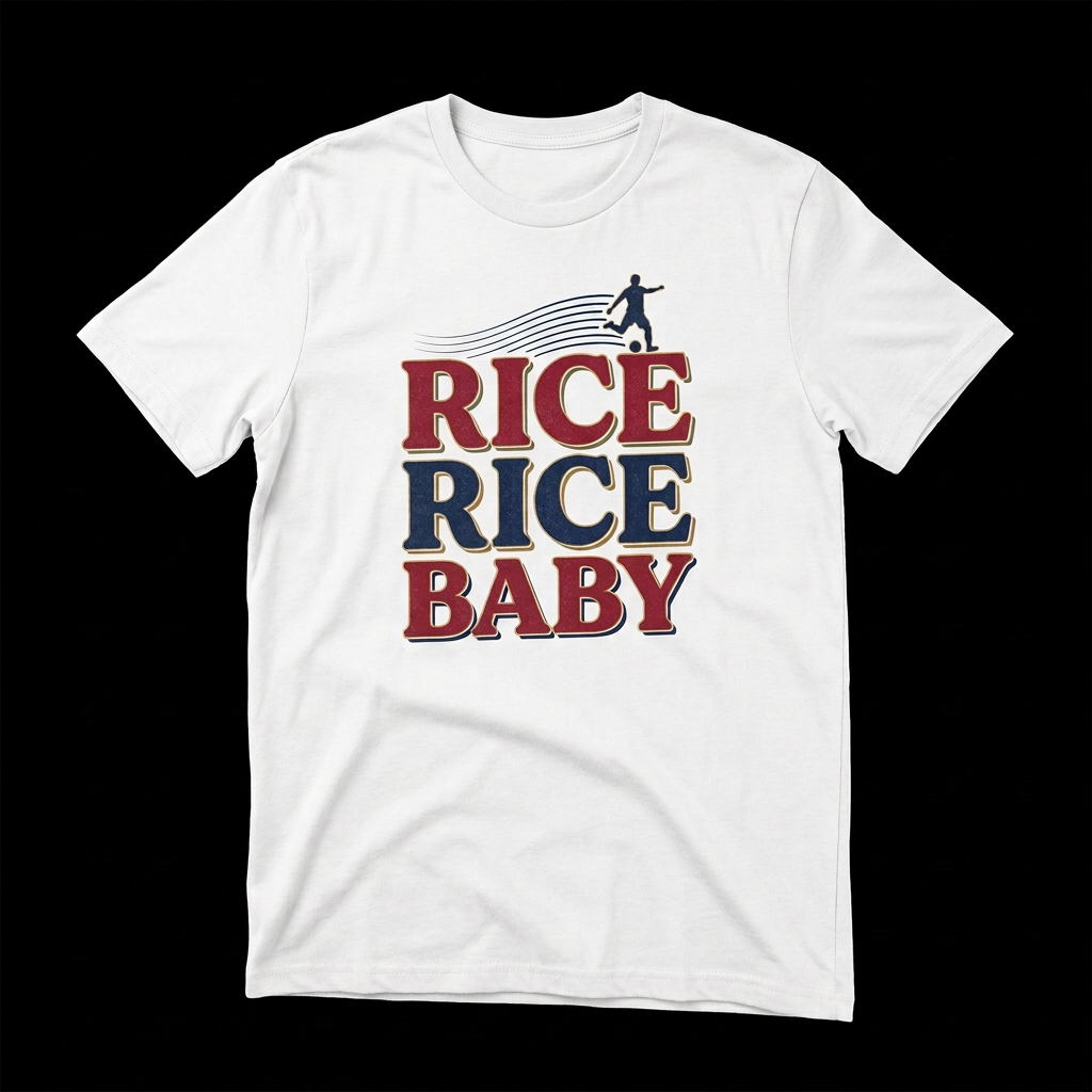 Rice Rice Baby T-shirt with half-size chest artwork