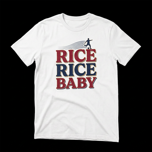 Rice Rice Baby T-shirt with half-size chest artwork