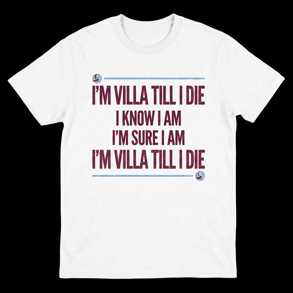 Villa chant T-shirt with TILL on both lines
