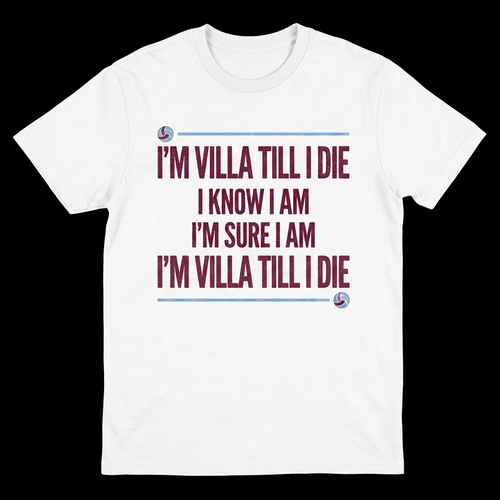 Villa chant T-shirt with TILL on both lines