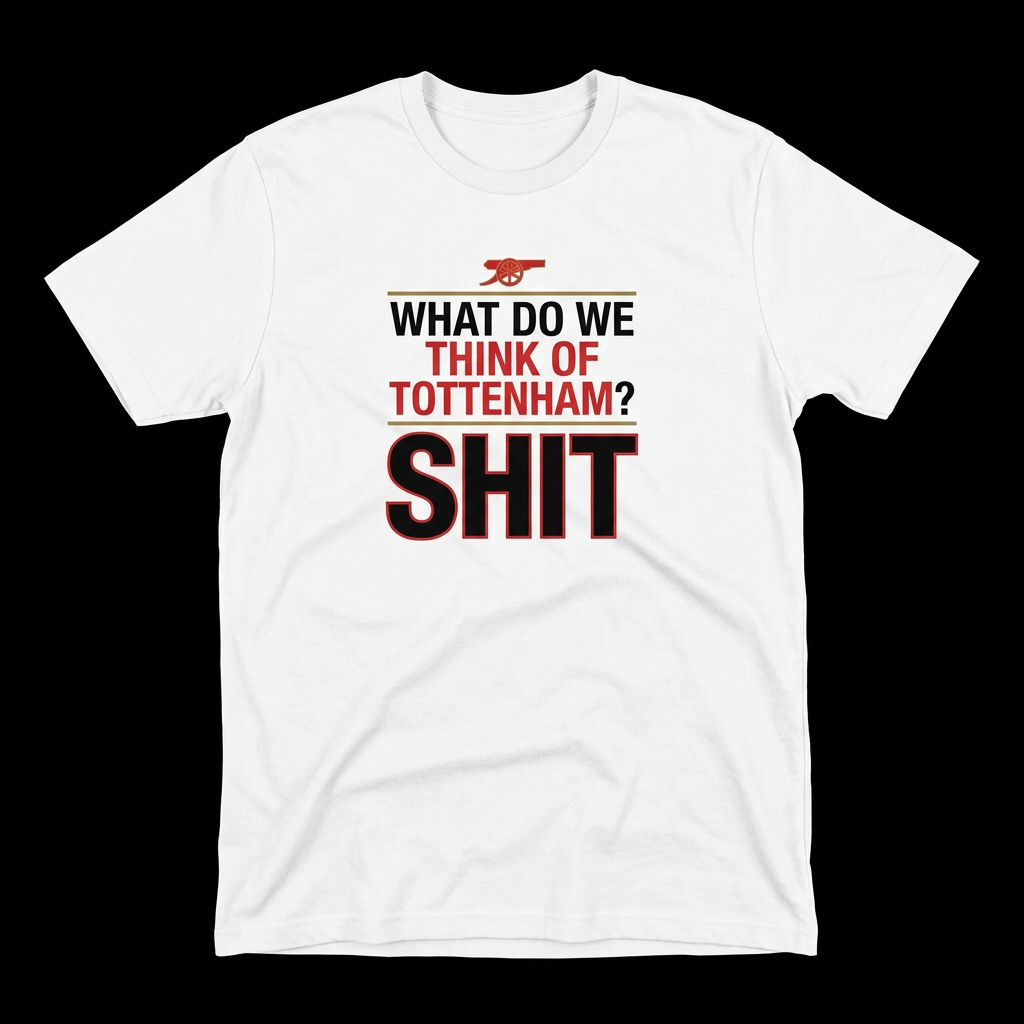 White Arsenal What DO We Think of Tottenham? SHIT chant T-shirt