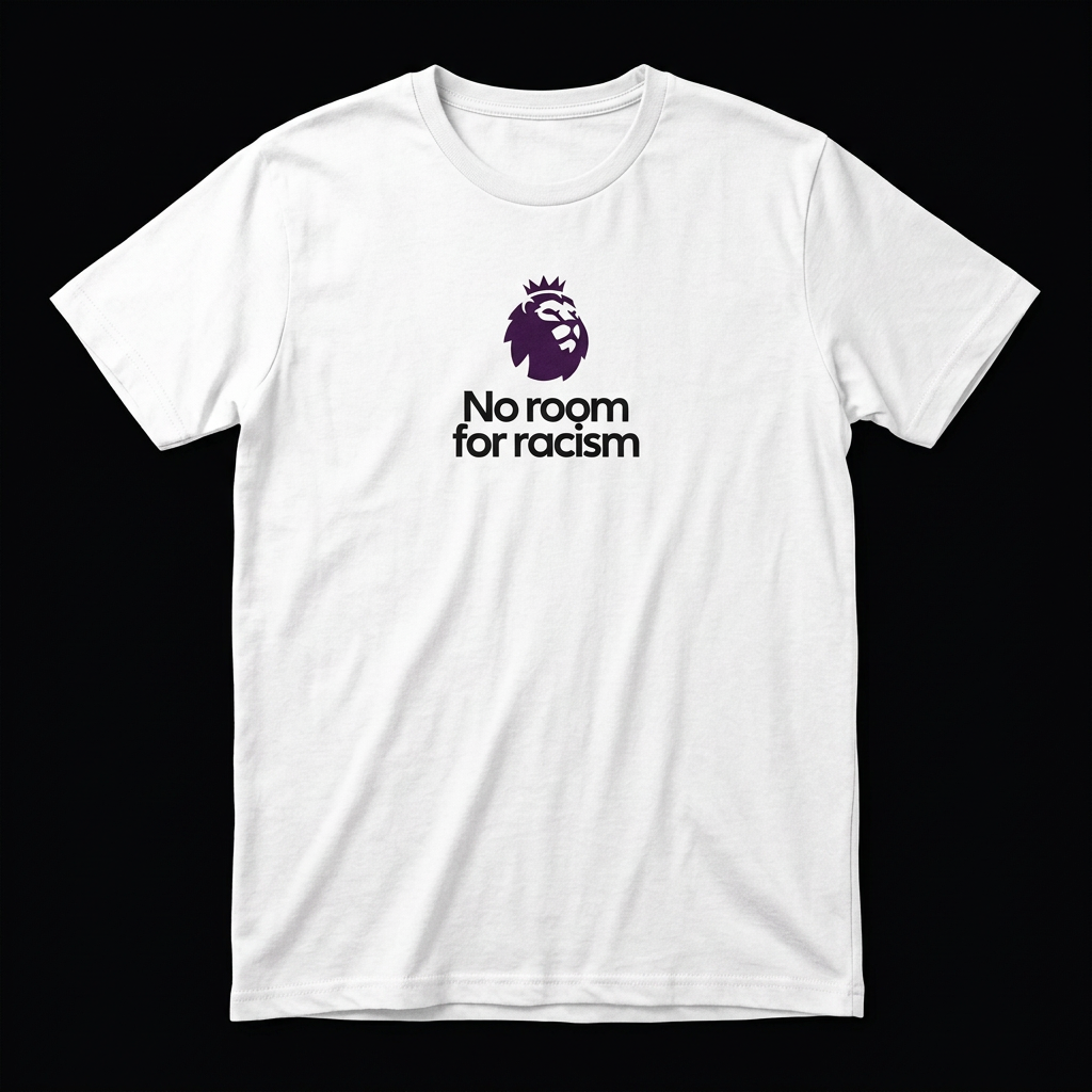 White No Room for Racism T-shirt with Premier League badge